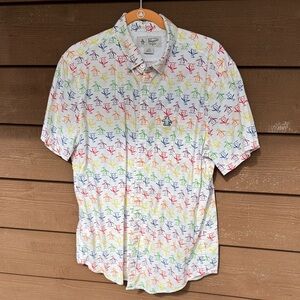 Original Penguin Multicolor Rainbow Pattern Men’s Shirt size Large
